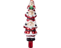 Kerstboompiek Kerstman – Rood – 29 cm - Van glas