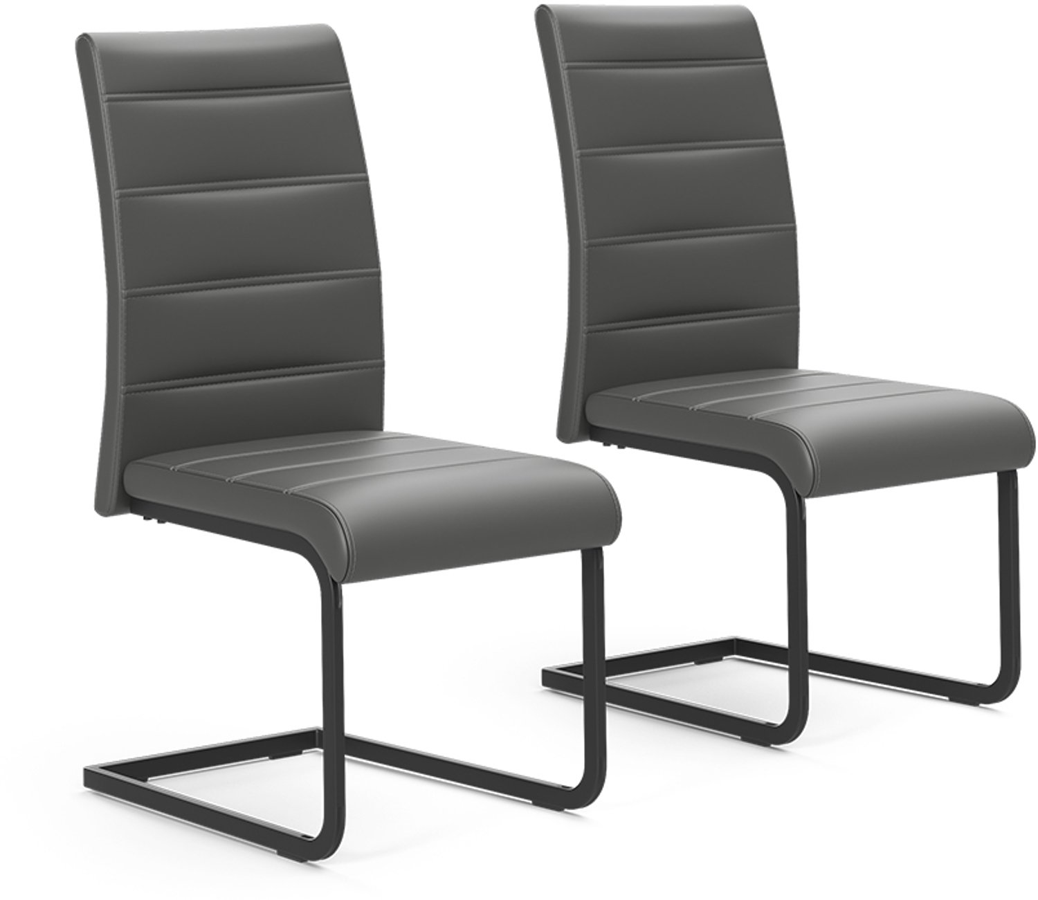 Vicco Sledestoel Salvo, Grijs/Zwart, Set van 2
