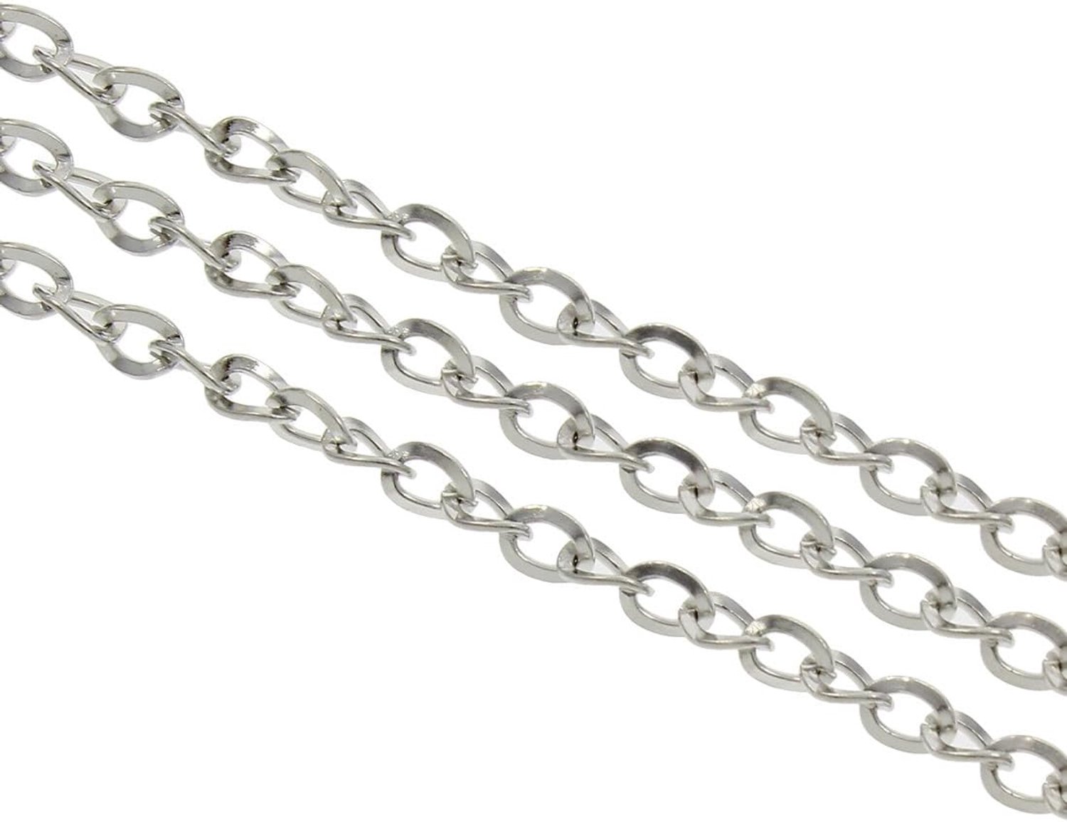 Ketting 3 x 4 mm - antiek zilver - ovalen schakels - ideaal voor sieraden maken - ShopVlot