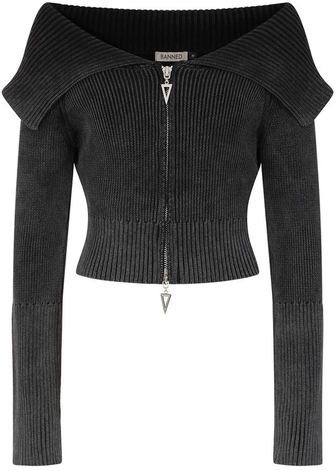 Banned - Nocturne Knit Cardigan - M - Grijs