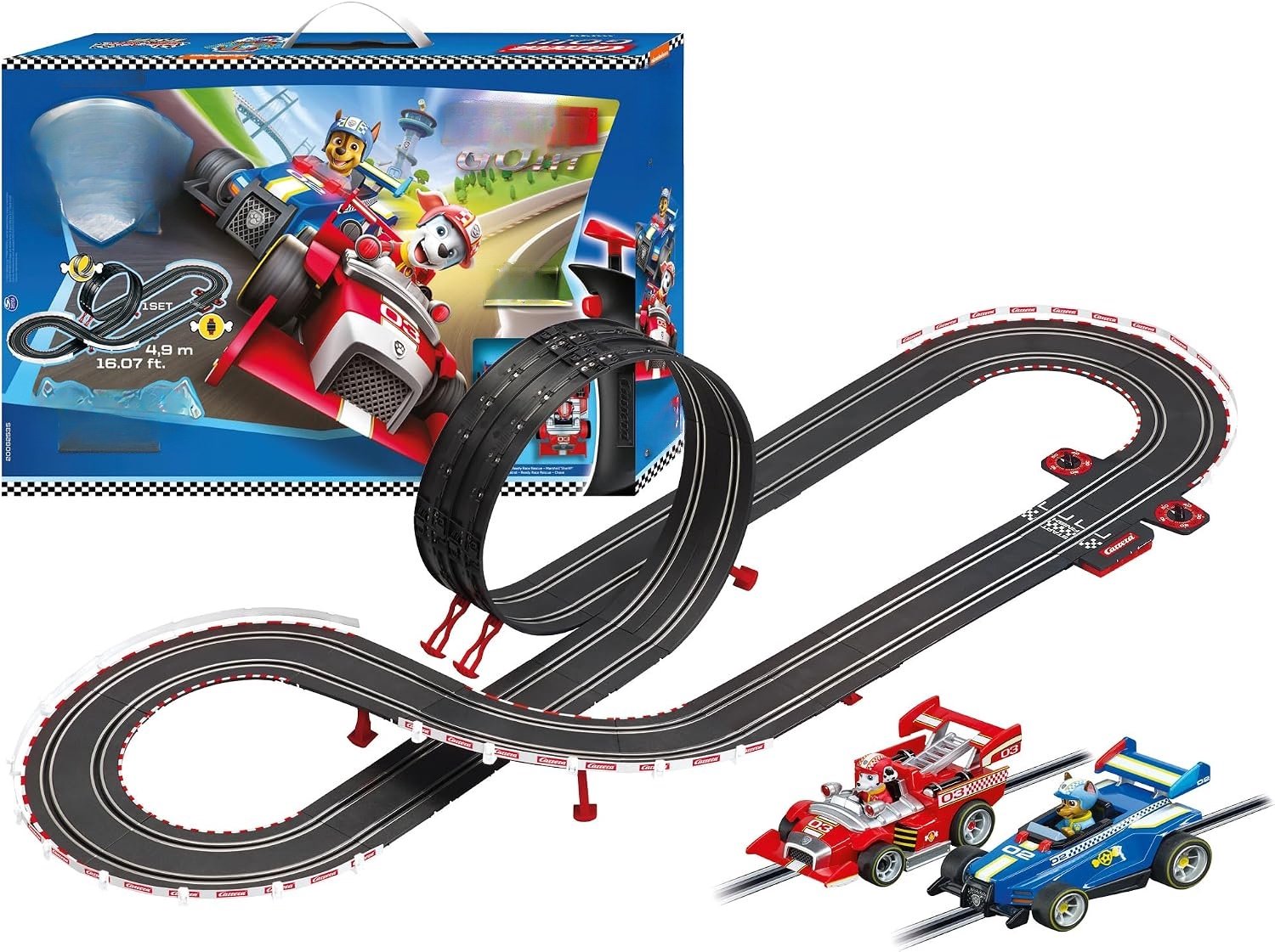 QEVA Racebaan Elektrisch - Elektrische Racebaan - Autoracebaan - Meerkleurig - 20cm x 15c x 2cm