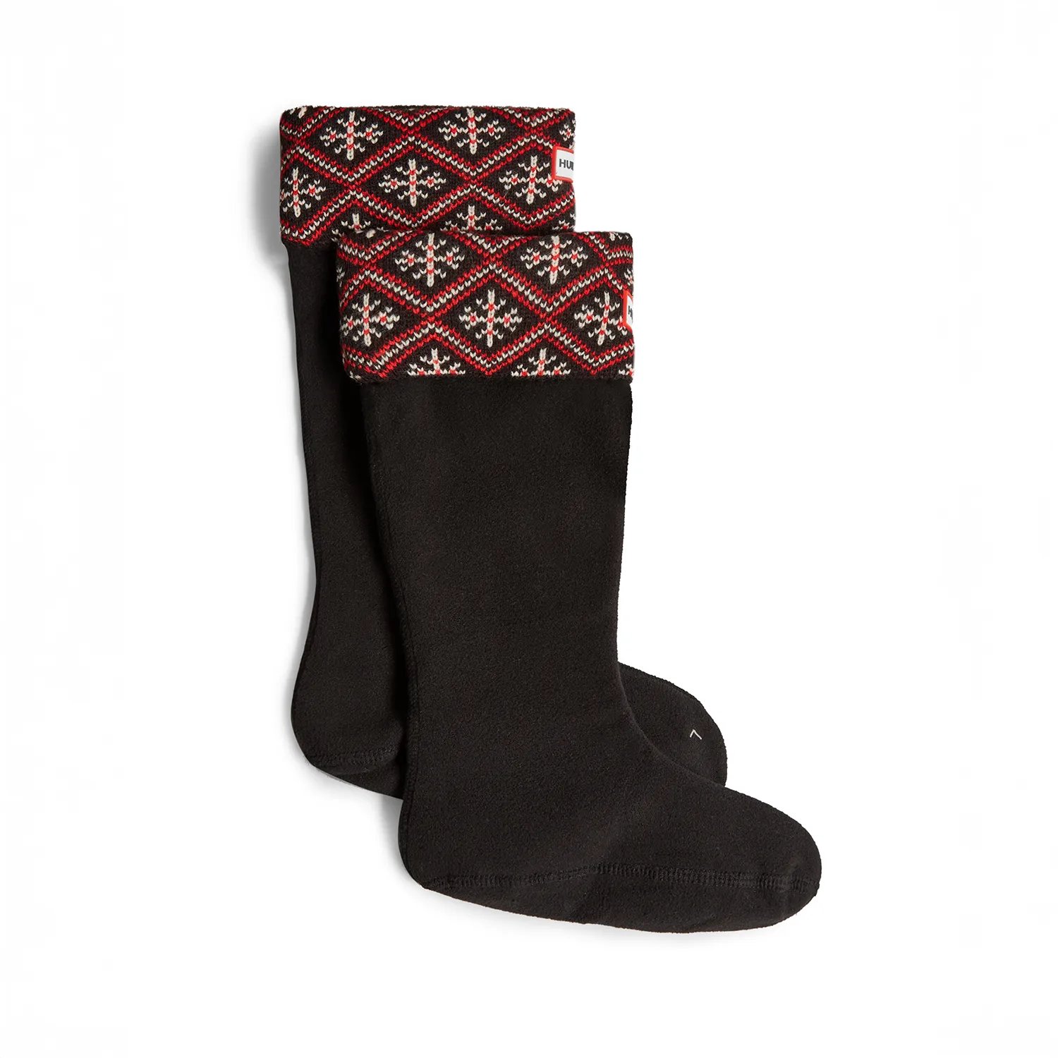 Recycled Fairisle Tall Socks Unisex Sokken Gerecycled polyester Zwart