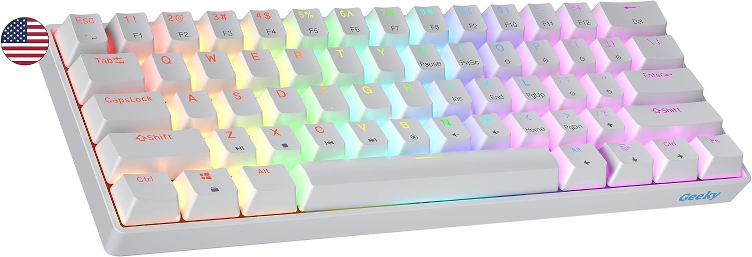 Gaming Toetsenbord - Wit - Hot-Swap Speed Silver Switch - Mechanisch met RGB Achtergrondverlichting - Voor PC/Mac Gamer
