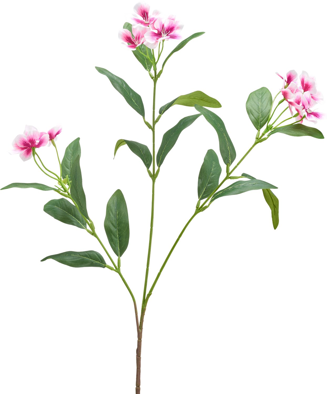 Easyplants | Kunstbloem Catharanthus 68 cm fuchsia/creme | Zijde | Nepbloemen | creme | Onderhoudsvrij | Kant-en-klaar