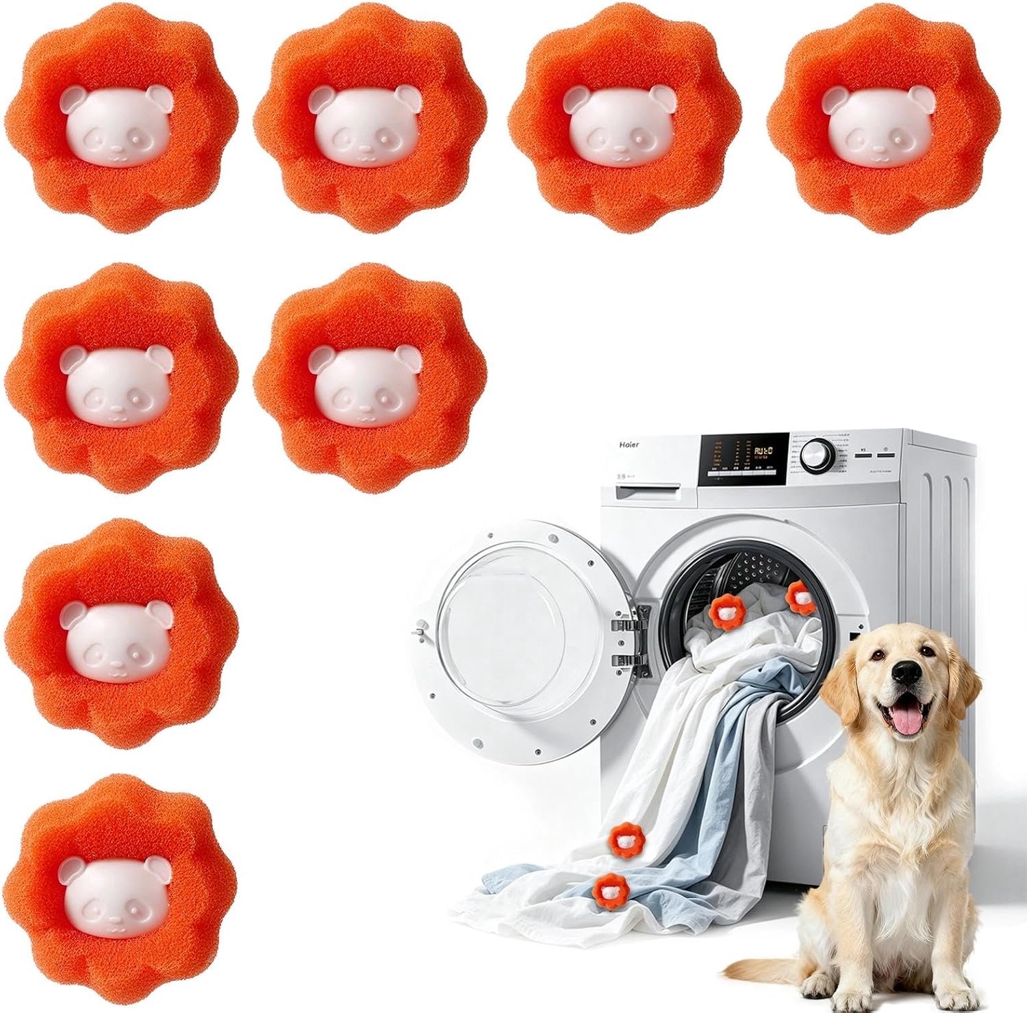 DINGFENG 8 dierenhaarverwijderaars wasmachine pluisverwijderaar wasballen - ShopVlot