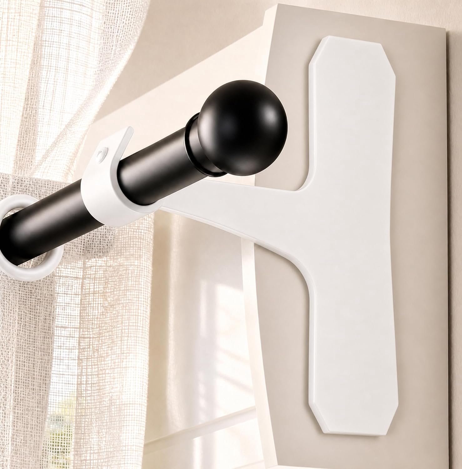 soporte para barras de cortina extremadamente resistente sin necesidad de taladrar – Soporte adhesivo reforzado para - ShopVlot