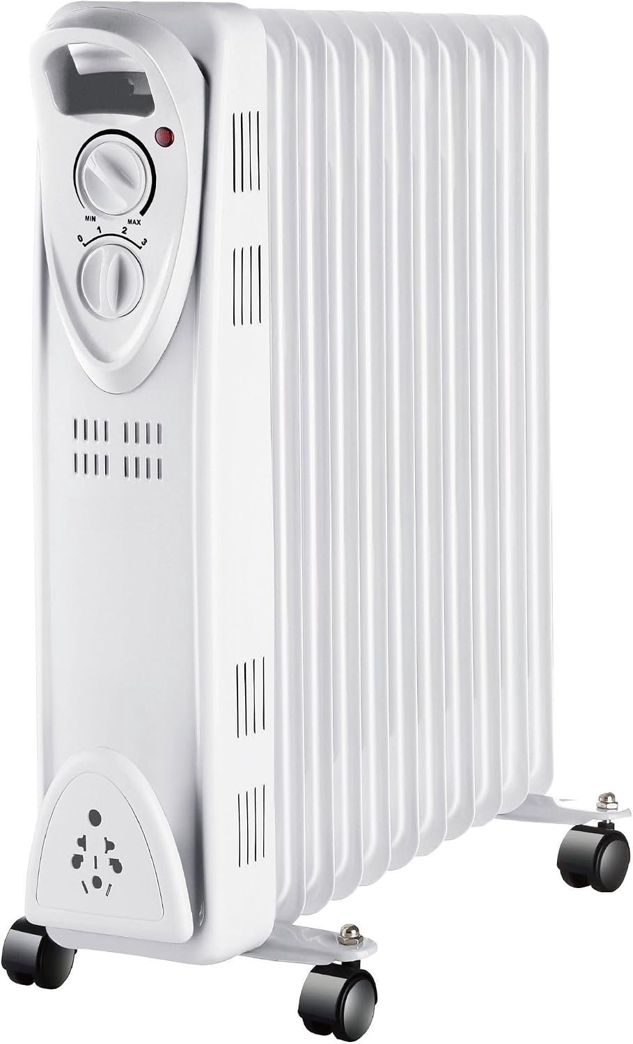QEVA Olieradiator - Elektrische Radiator - Oliekachel - Wit - 48cm x 24cm x 60cm