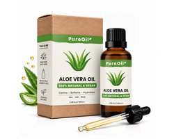 PureOil - Aloe Vera Olie - 100ml - 100% Natuurlijk & Vegan - Voor Haar | Huid | Gezicht | Scalp | Nagels - Hydraterend - Massage Olie