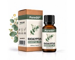 PureOil – Eucalyptus Etherische Olie – 15ml – 100% Puur, Natuurlijk & Vegan – Eucalyptusolie Voor Haar | Huid | Gezicht | Scalp | Diffuser | Aromatherapie | Saunsa | Geurolie - Incl. Ebook