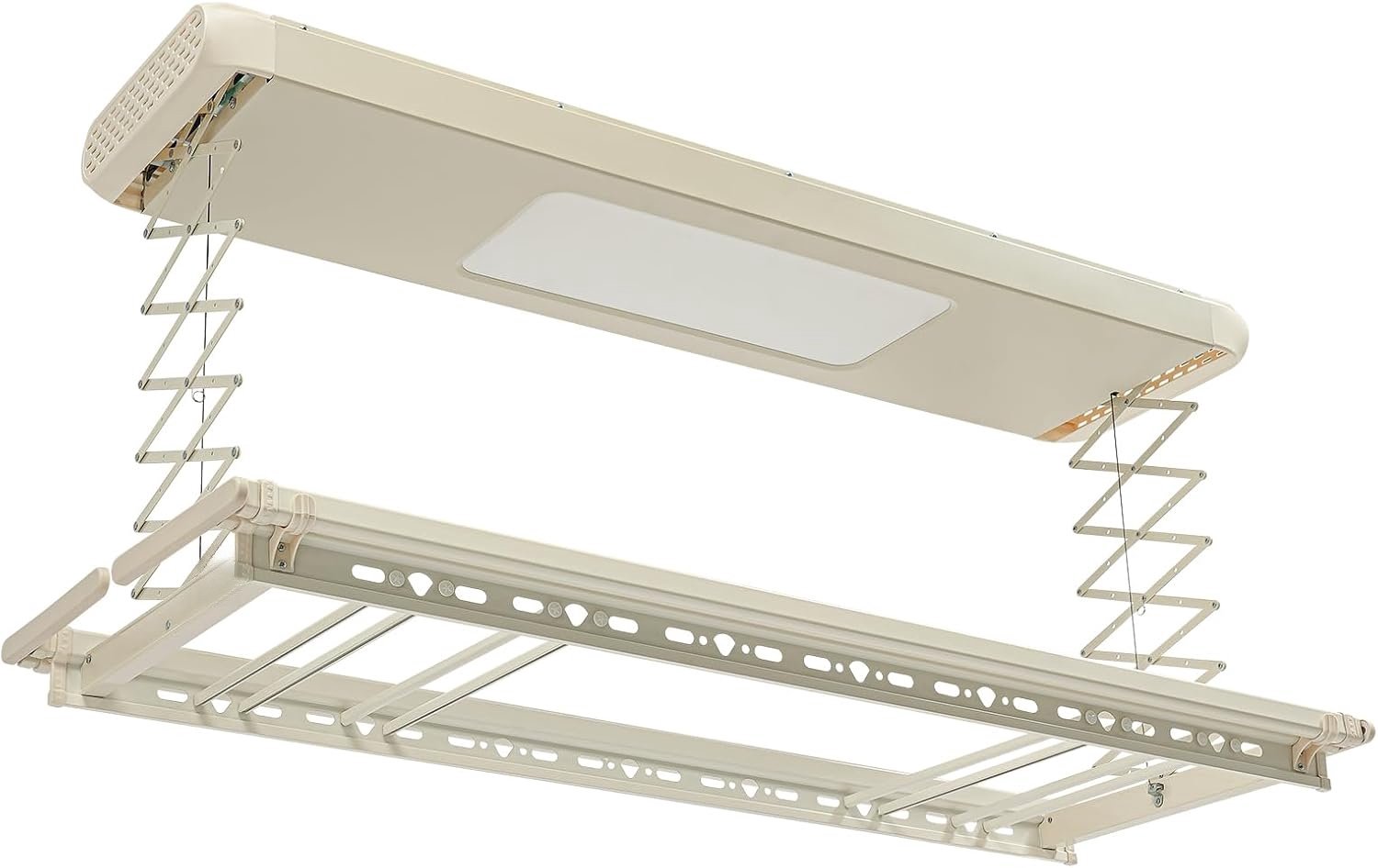 QEVA Elektrisch Droogrek - Droogrek Elektrisch - Verwarmde Droogrek - Crèmewit - 138cm x 37cm x 22cm