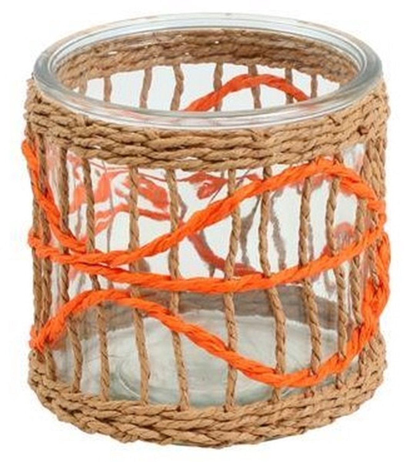 Countryfield waxinelichthouder kleurrijk kunststof rond 12x12cm decoratie.
