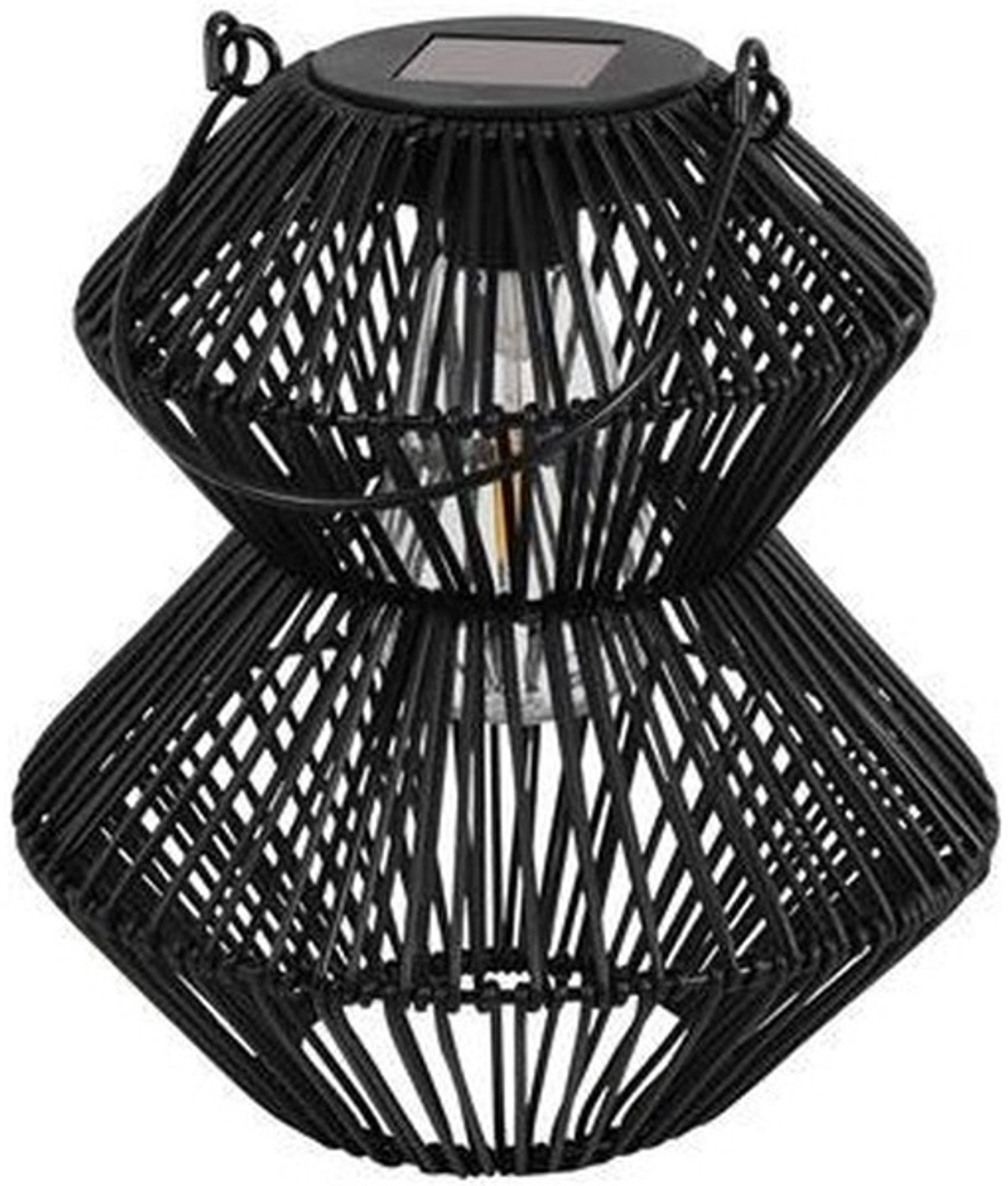 Countryfield solar lantaarn zwart - sfeervolle buitenverlichting 23cm.