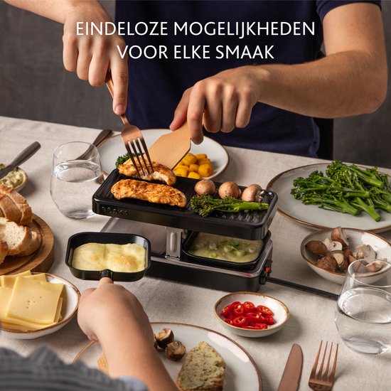 BOSKA Gourmet Party Mini – Gourmetstel voor 2 Personen - 420W Gourmetstel - Beukenhout — afbeelding 4