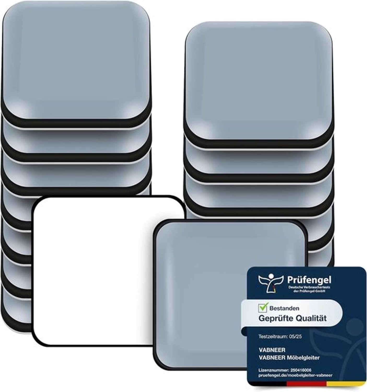 Meubelglijders - PTFE Glijders - Meubels Verplaatsen - Zelfklevend - 40x40 mm - Grijs