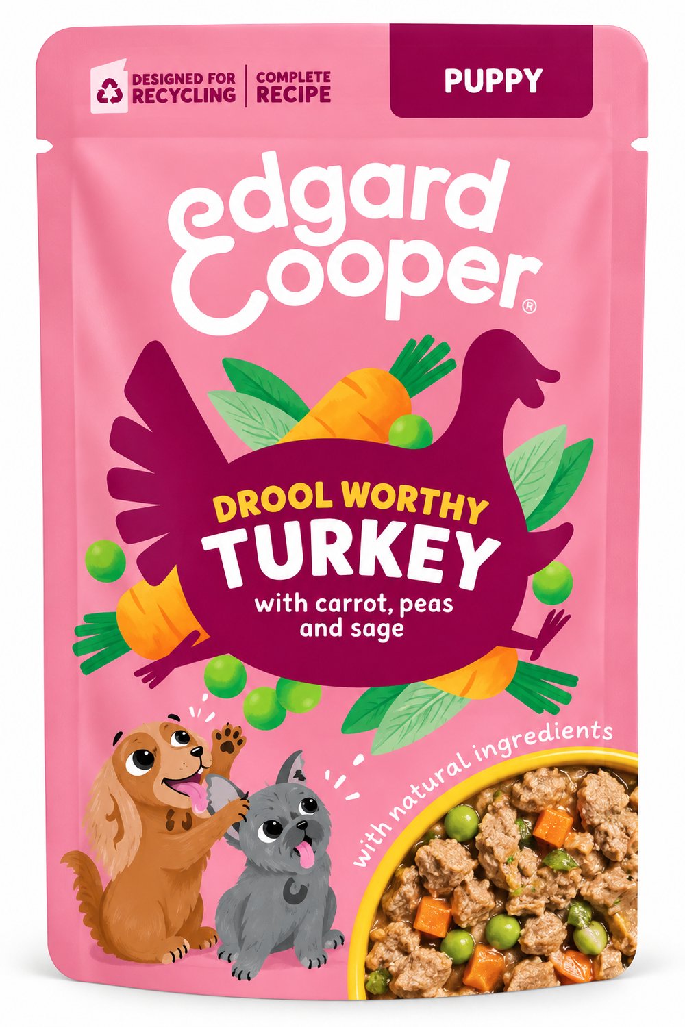 Edgard & Cooper Puppy Kalkoen Stoofpot Hondenvoer 150 g