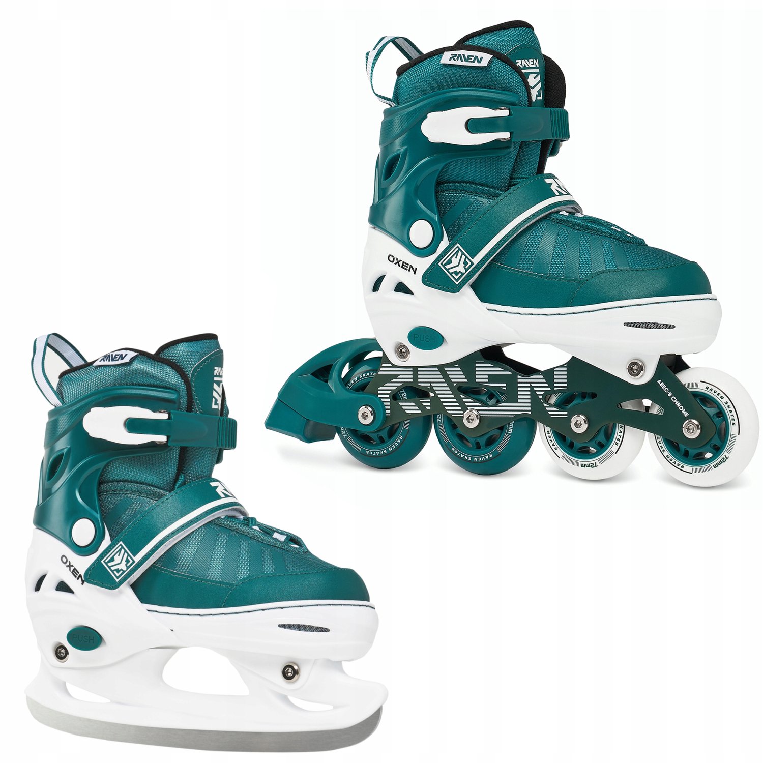 RAVEN Oxen 2-in-1 IJshockey Skates/Inline Skates