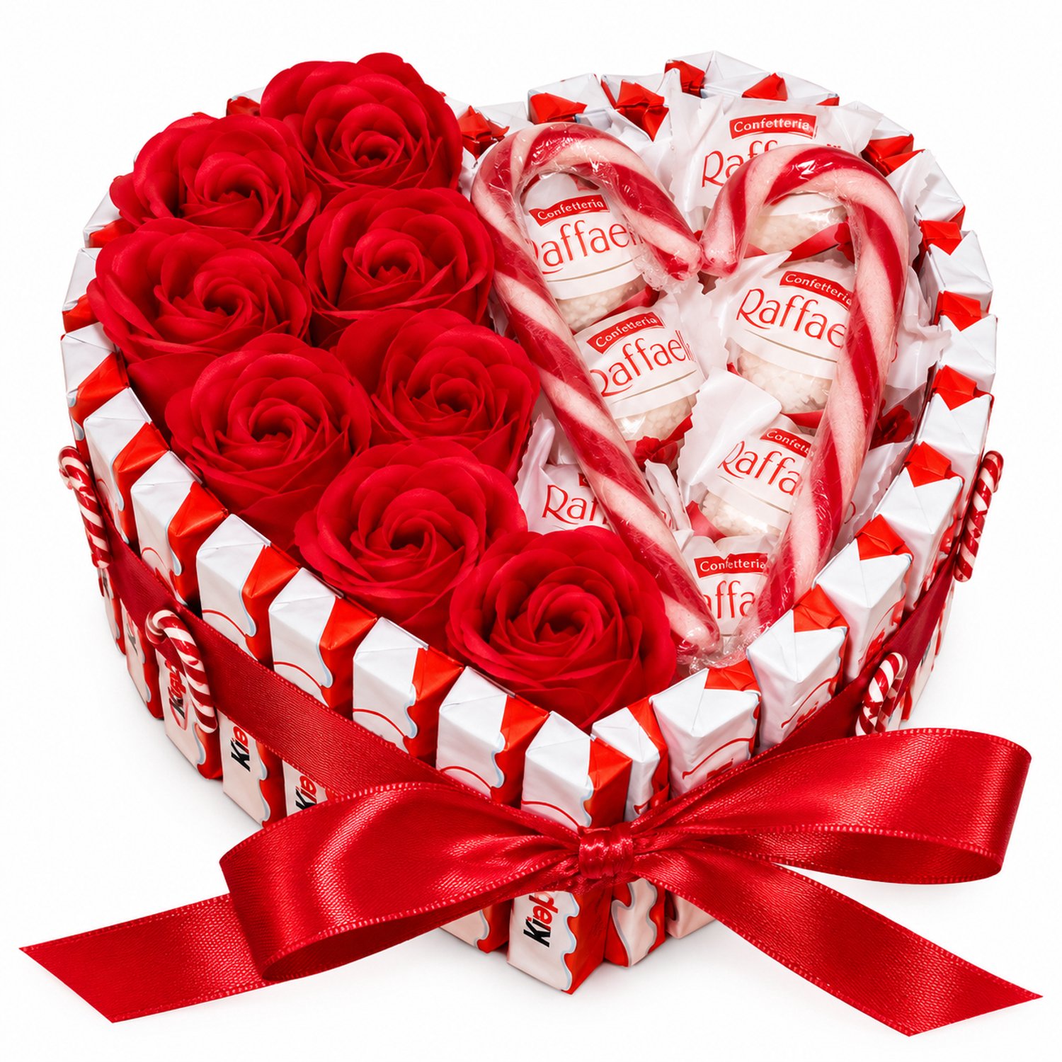 Nina’s Giftshop® Chocolade Hart – Raffaello & Kinder Chocolade – Kerstcadeau – Handgemaakt Geschenk – Zeeprozen – Cadeau voor Haar – Kerst Geschenk