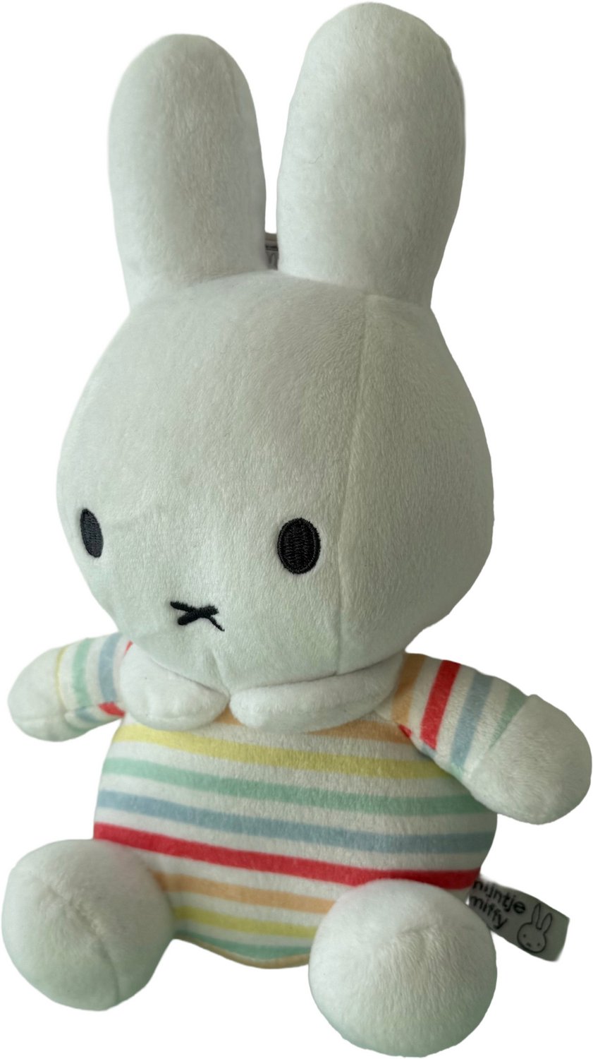 Nijntje - knuffel - 25 cm - gestreept shirt - wit - met belletje van Nijntje — afbeelding 2