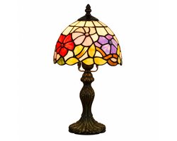 Lamor Tafellamp - Glazen Lamp - Tafellampen - Decoratieve Lampen - Glas-in-lood - Klassiek Interieur - Decoratie - Verlichting