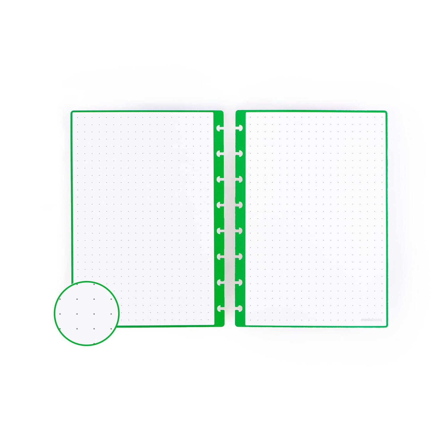 A5 notitieboek - 32 groene, gestippelde pagina's - herbruikbaar - ideaal voor notities - ShopVlot
