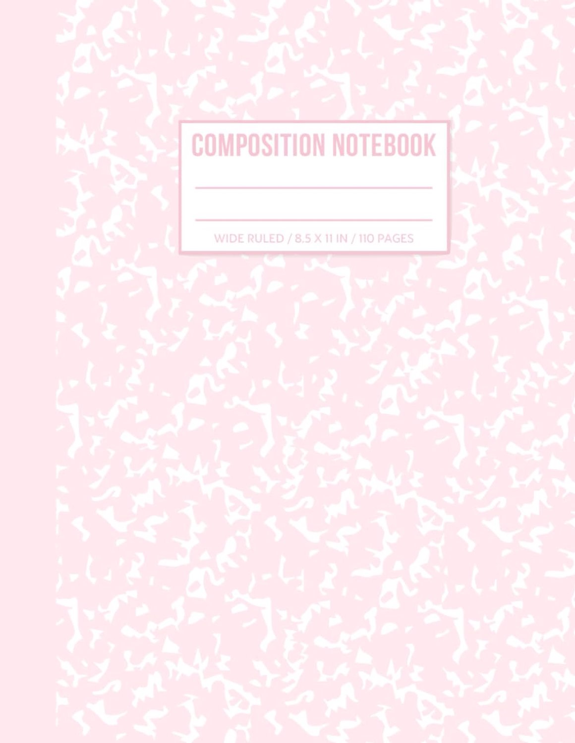 Light Pink Marble Composition Notebook: 110 Numbered Pages, 8.5" x 11" - ShopVlot