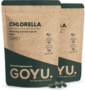 GOYU Chlorella 3000 mg per dagdosering Biologisch Combideal 2x 300 Tabletten - Algen - Spirulina tabletten - Chlorophyll - Vegan - Zonder toevoegingen - Lab getest - 75 dagen per zakje