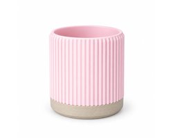 6 mini plantpotten decoratie voor bureau, 6cm diameter 7 cm hoog, Bioplastic plantenpot, design bloempot, geribbelde bloempot, moderne design, planten binnen, planten buiten,decoratieve plantenpot, duurzame bloempot, plantenpot met drainage.