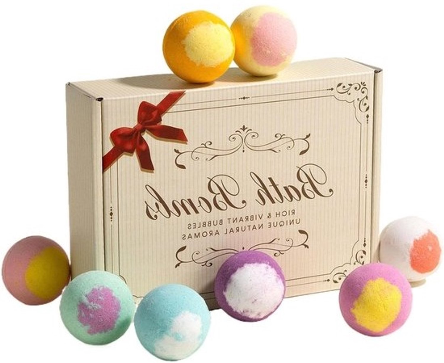 Badballen Set - Bruisballen Badbommen - Ontspannend Baden - Handgemaakt - 12 stuks - Multicolor