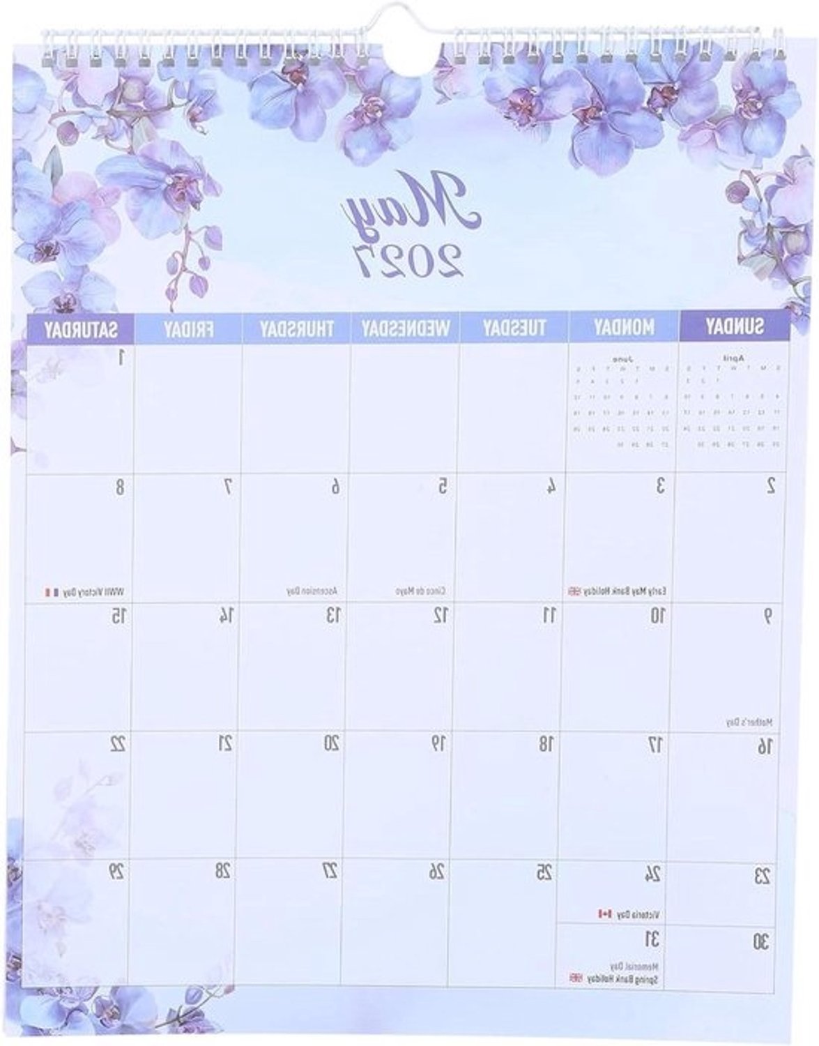 Wandkalender 18 Maanden - Jaarkalender Planning - Familie Organiseren - Dikke Papier Kwaliteit - 35.60X28.00CM - Roze