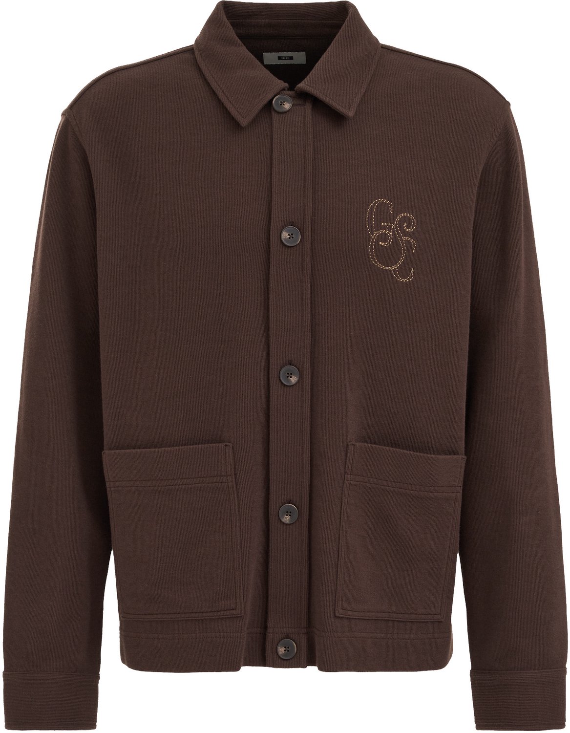 WE Fashion Heren regular fit fijngebreide overshirt met embroidery