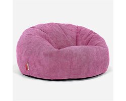Klassieke Zitzak Bank - Fauteuil Poef - Lekker Ontspannen - 75% Breder Ontwerp - 105cm Breed - Pompom Roze