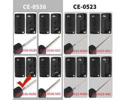 Betterher Sleutelbehuizing met 2 toetsen, compatibel met CE0536, klapsleutel, compatibel met Citroen C2, C3, C4, C5 - ShopVlot