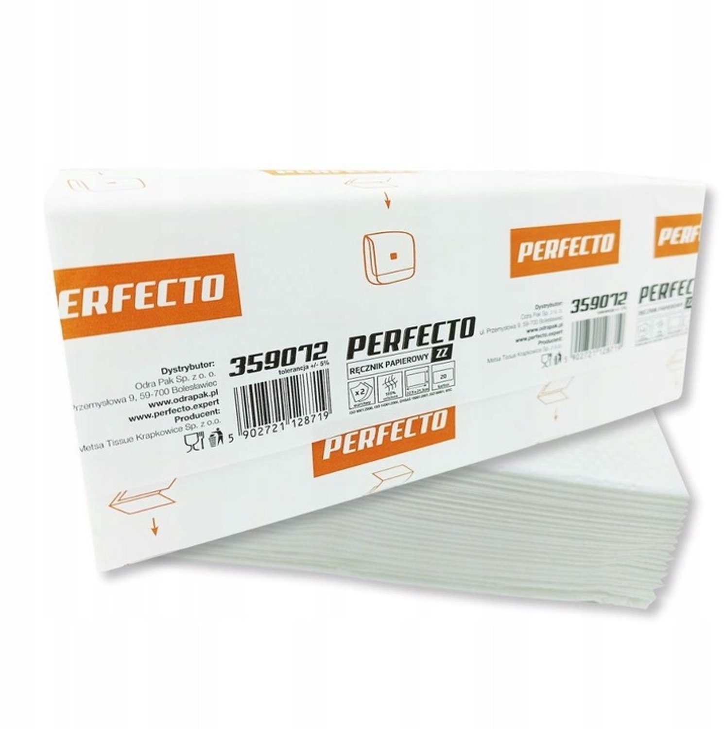 Perfecto Papieren Handdoeken ZZ 2-laags Wit 20x144