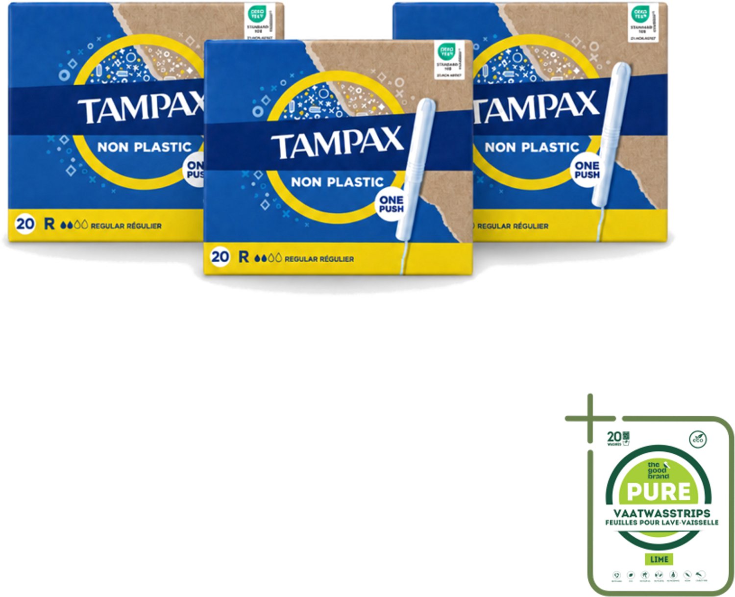 3 x Tampax – Tampons – Regular – Kartonnen inbrenghuls - Grootverpakking - Tampons - Menstruatie - Katoen - Absorberende Kern - Kartonnen Inbrenghuls