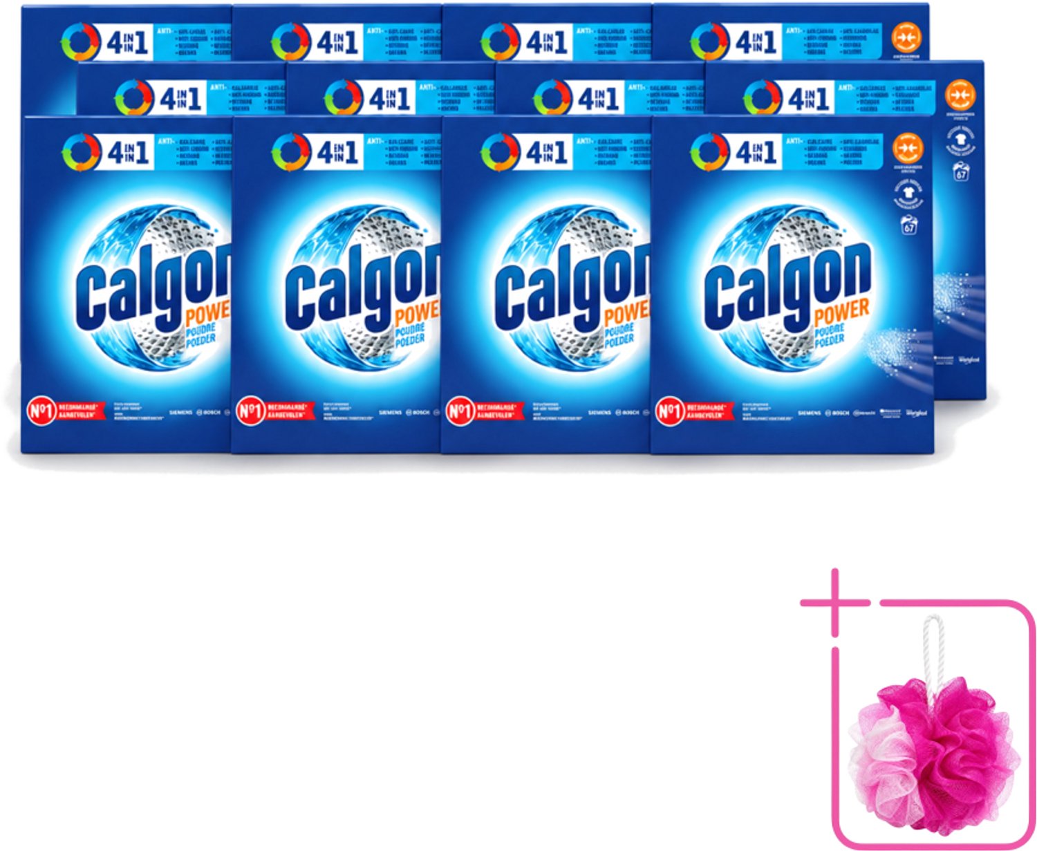 12 x Calgon - Wasmachinereiniger - Tegen Kalkaanslag / Corrosie / Wasmiddelresten / Geuren - 67 Wasbeurten - Bulkverpakking - Wasmachine reinigen - Douchemop - Kalkvoorkomen