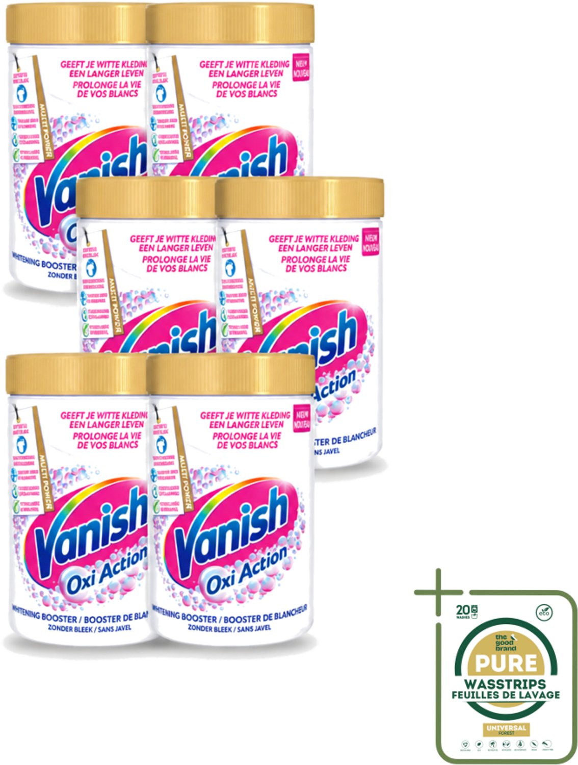 6 x Vanish Oxi Action - Vlekkenverwijderaar Poeder - Zonder Bleek - Witte Was - 710 Gram - Wasstrips - Vlekkenverwijderaar - Witte Was - Bleekvrije Wasmiddel - Wasmiddel Voor Witheid - Vlekkenverwijdering