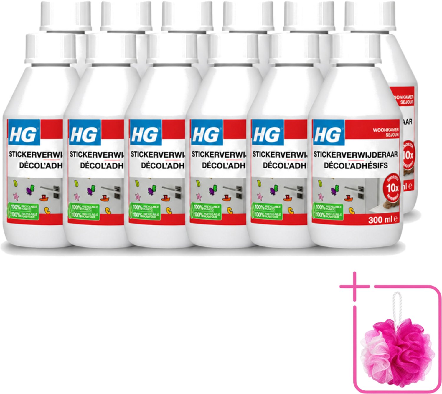 12 x HG - Stickerverwijderaar - Meest Effectief - Verwijdert Eenvoudig - 300 ml - Bulkverpakking - Stickerverwijderaar - Stickerlijm verwijderen