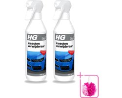 2 x HG - Insectenverwijderaar - Verwijdert Hardnekkige Insectresten - 500 ml - Bulkverpakking - Insectenverwijderaar auto - Douchemop - Insectenverwijderaar motoren