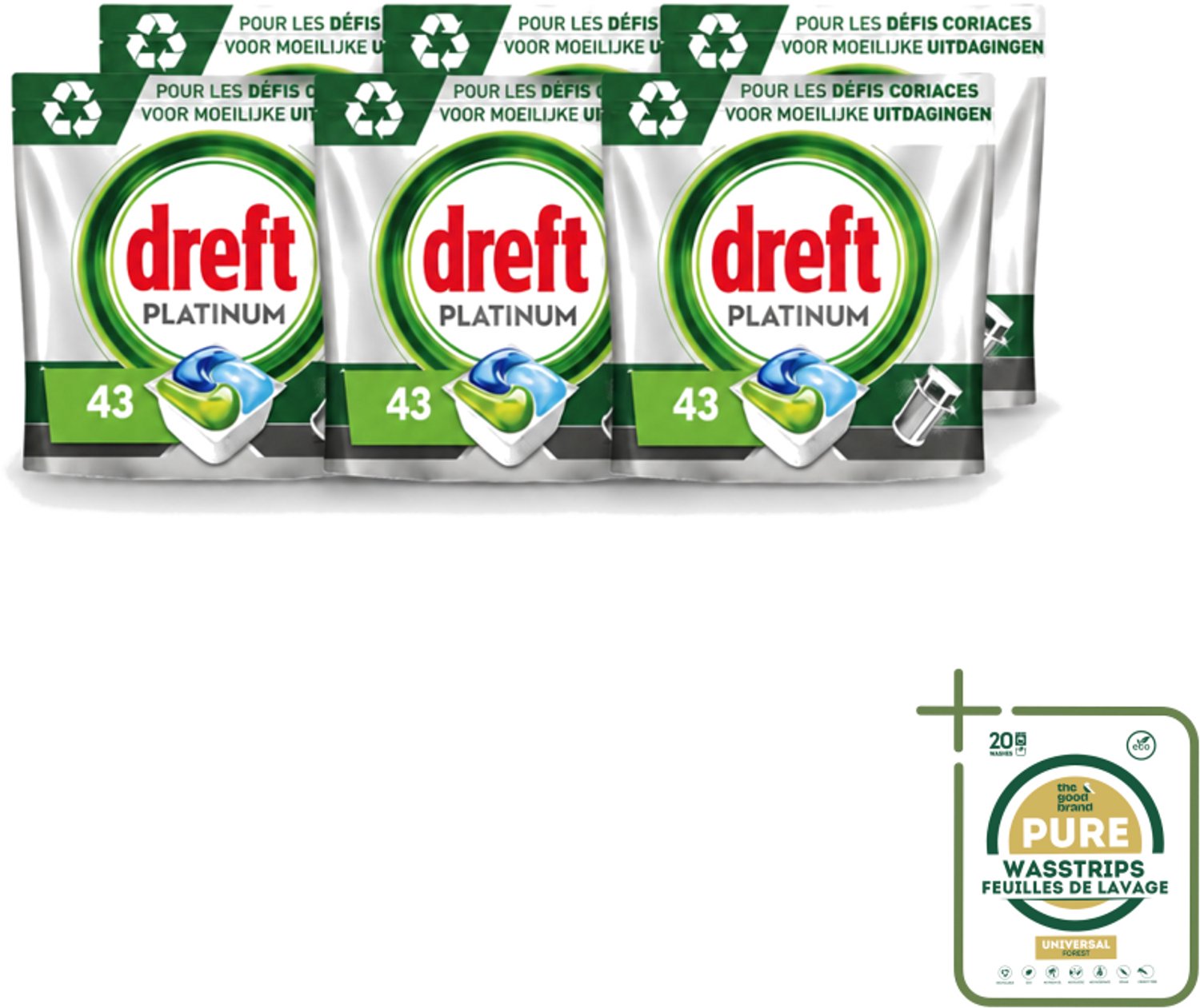 6 x Dreft Platinum - All In One - Vaatwascapsules - 43 Afwasbeurten - Vaatwasmiddel - Vaatwascapsules - Vaatwasser Reinigen - Vaatwasmiddel Capsule - Vaatwasmiddel 43 Wasbeurten