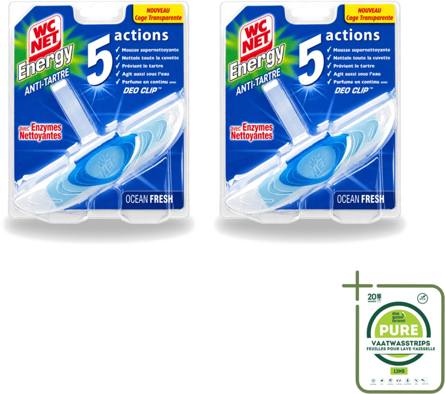 2 x WC Net - Toiletblok - Ocean Fresh - 1 Blokje - Grootverpakking - Vaatwasstrips - WC Net - Toilet Net - Toilet Blok - Reinigingsnet - Kalkaanslag Voorkomen