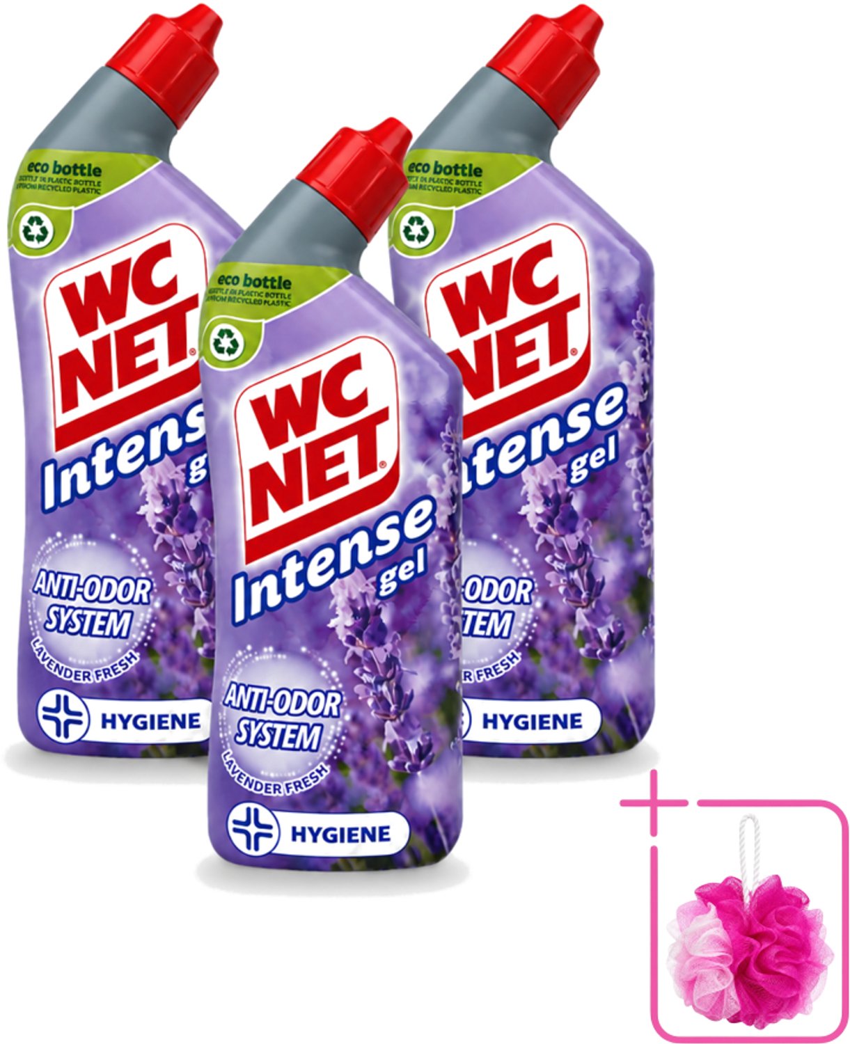3 x WC Net - Toiletreiniger - Gel - Lavendel - Gerecycled Materiaal - 750 ml - Bulkverpakking - WC net - Douchemop - Toilet reiniger