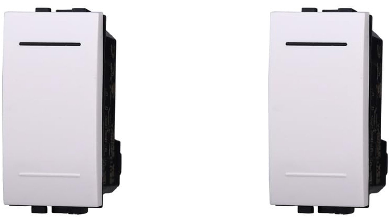 Enkelpolige drukknop 1P 10A - wit - set van 2 - ideaal voor deurbel en timer - ShopVlot