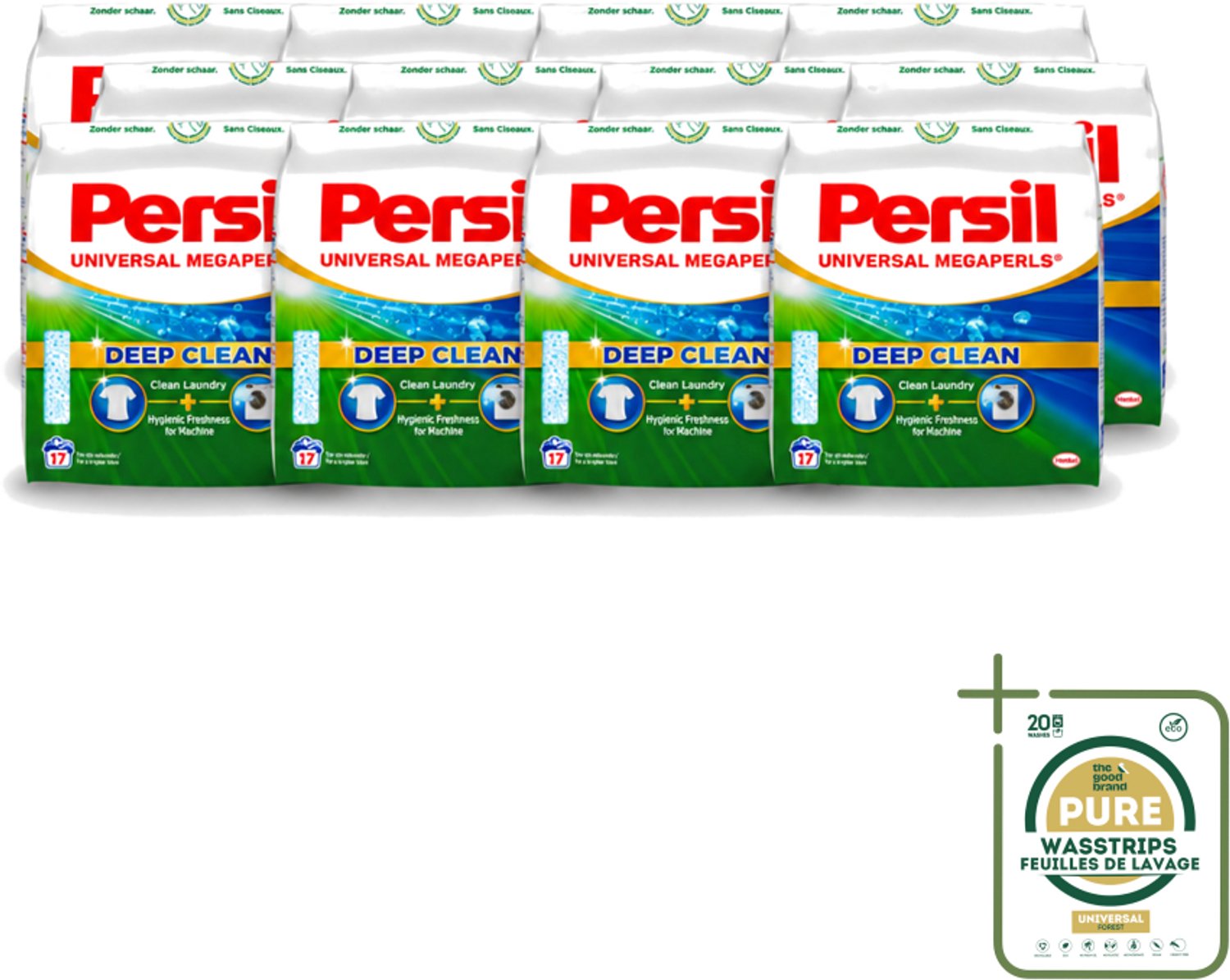 12 x Persil Universal Megaperls - Waspoeder - Witte en Gekleurde Was - 17 Wasbeurten - Wasstrips - Waspoeder - Was - Wasmiddel - Wasbeurten - Vlekverwijdering