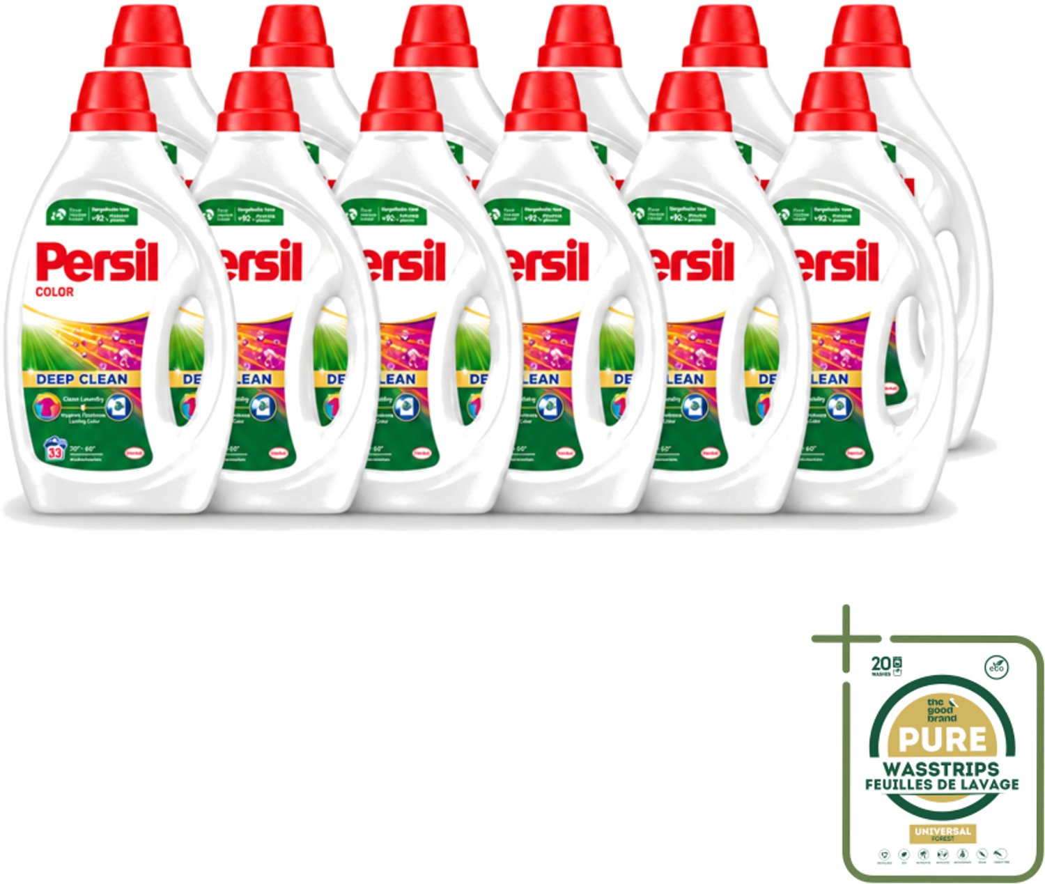 12 x Persil Color - Vloeibaar Wasmiddel - Gekleurde Was - 33 Wasbeurten - Wasstrips - Persil Color Gel - Vloeibaar Wasmiddel - Gekleurde Was - Vlekverwijdering - Wasmachine Frisheid