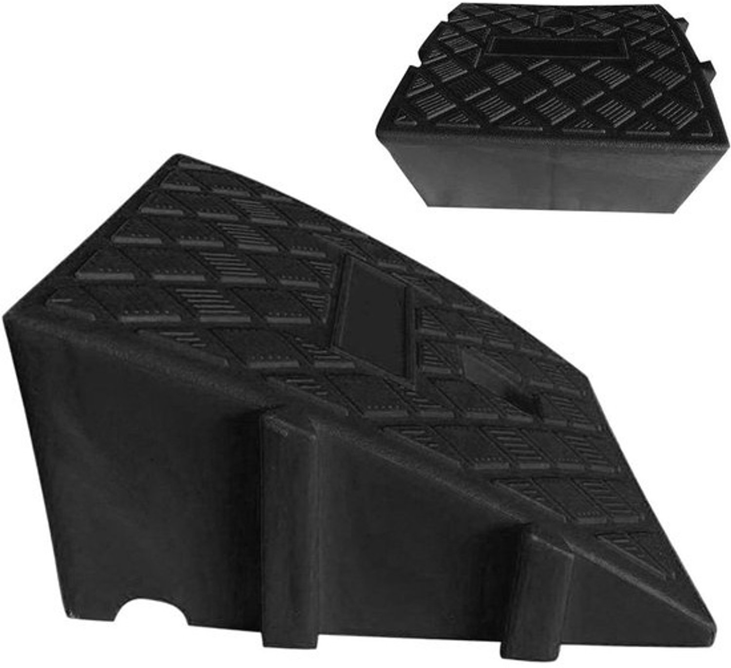 Drempelhulp Oprit - Draagbare Helling - Voertuigen Verplaatsen - Antislip PVC Materiaal - 25x27x11 cm - Zwart Geel