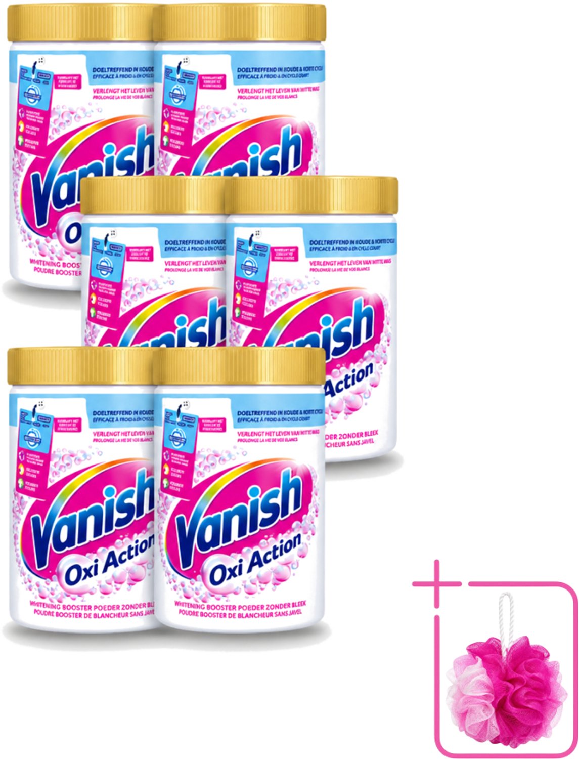 6 x Vanish Oxi Action - Vlekkenverwijderaar Poeder - Witte Was - 710 Gram - Bulkverpakking - Wit was - Douchemop - Vlekverwijderaar
