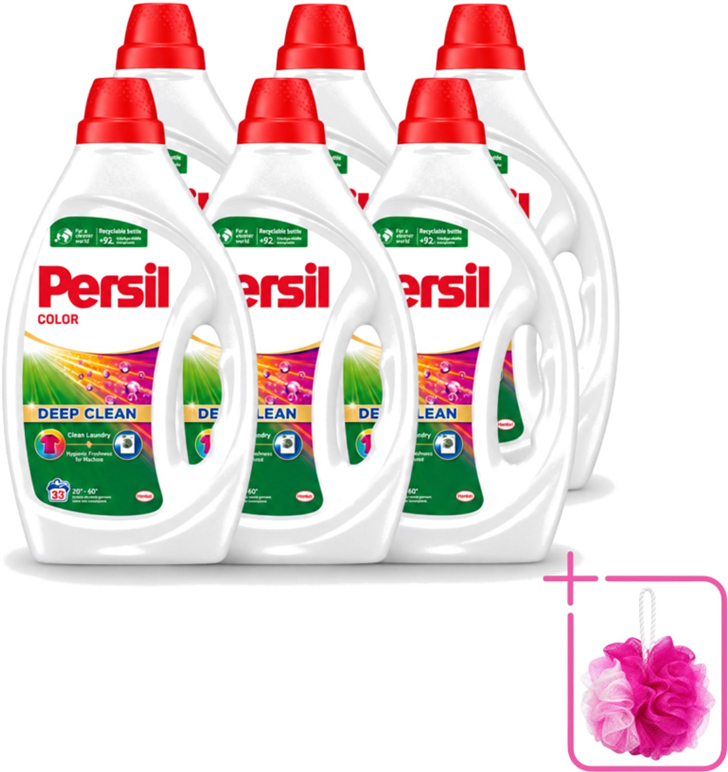 6 x Persil Color - Vloeibaar Wasmiddel - Gekleurde Was - 33 Wasbeurten - Bulkverpakking - Persil Color Gel - Douchemop - Vloeibaar wasmiddel