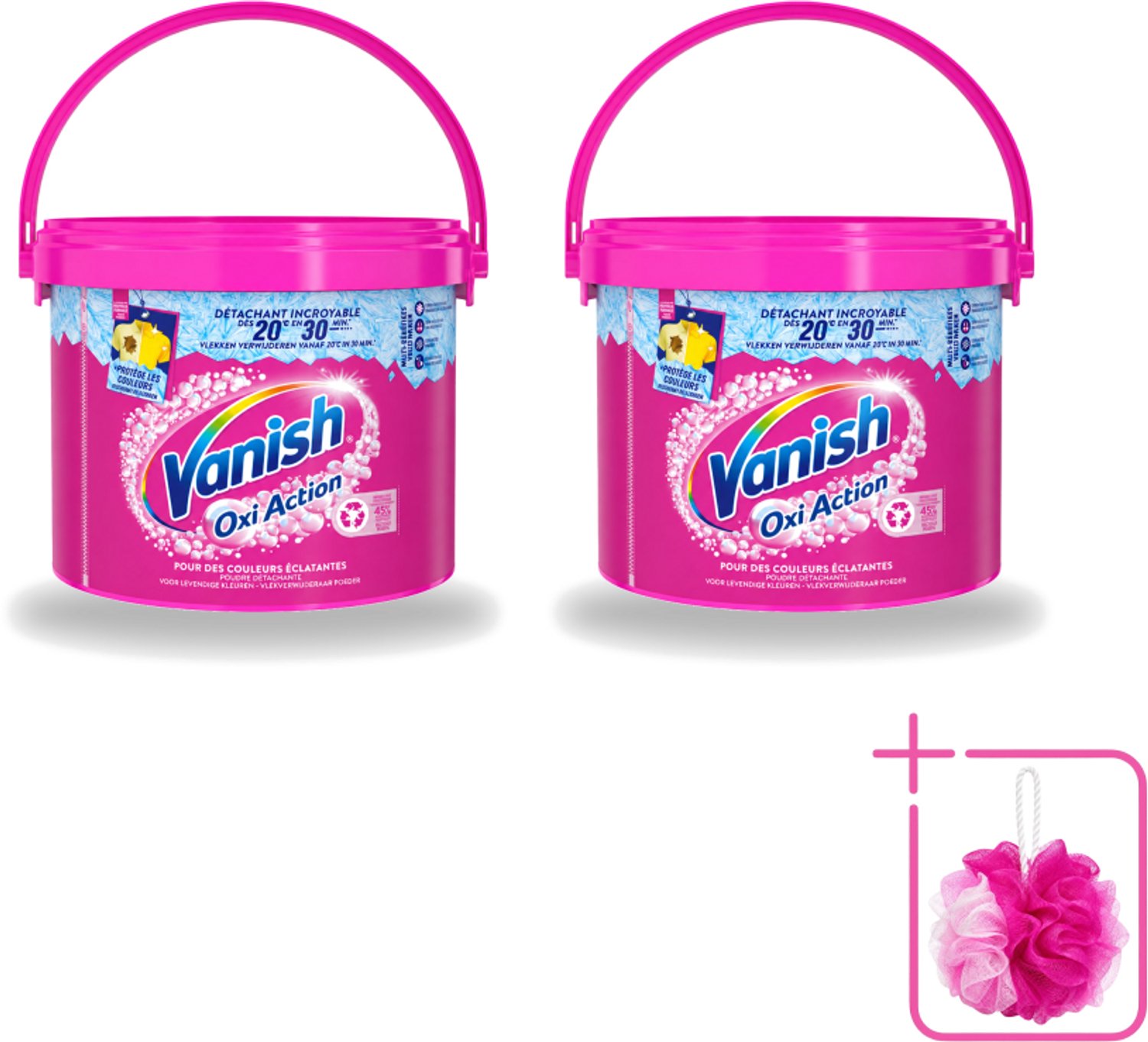 2 x Vanish Oxi Action - Vlekkenverwijderaar Poeder - Levendige Kleuren - Gekleurde Was - 2.7 Kg - Bulkverpakking - Vlekverwijderaar - Douchemop - Wasmiddel