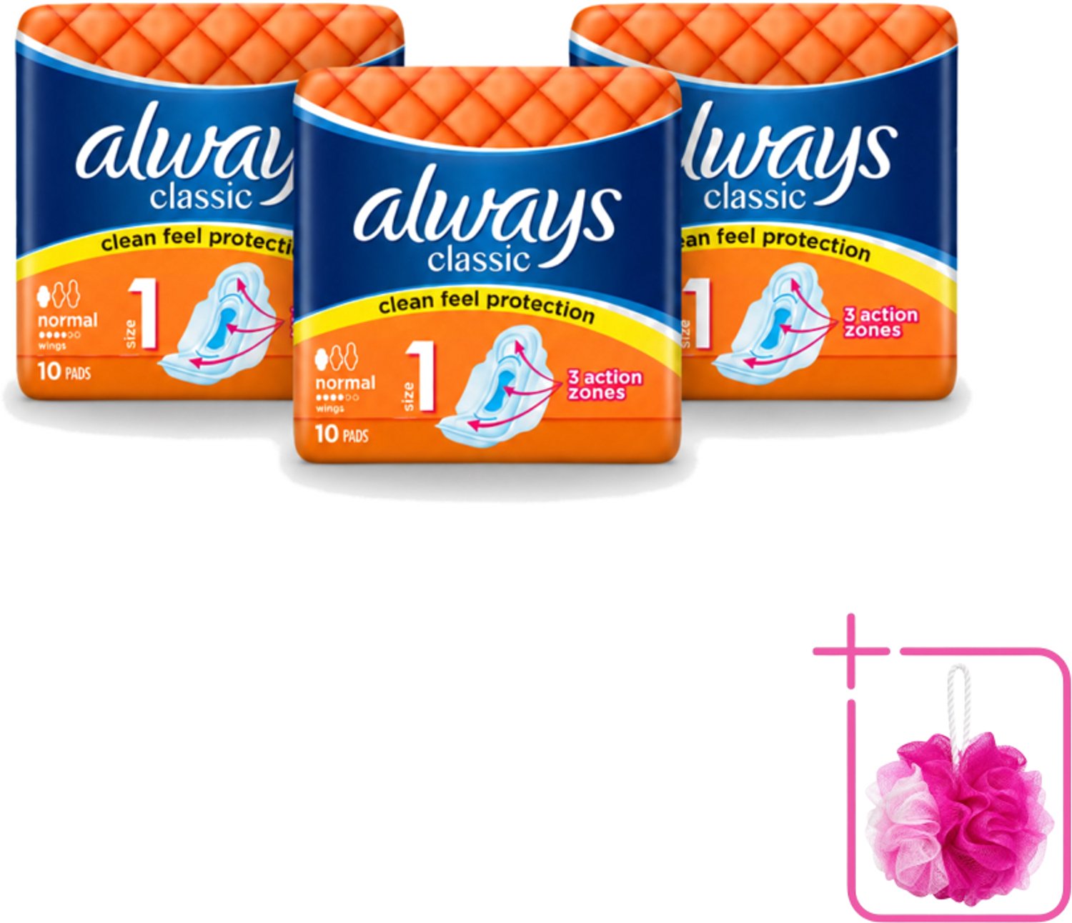 3 x Always Classic - Maandverband - Normaal met Vleugels - 10 Maandverbandjes - Bulkverpakking - Maandverband - Menstruatie