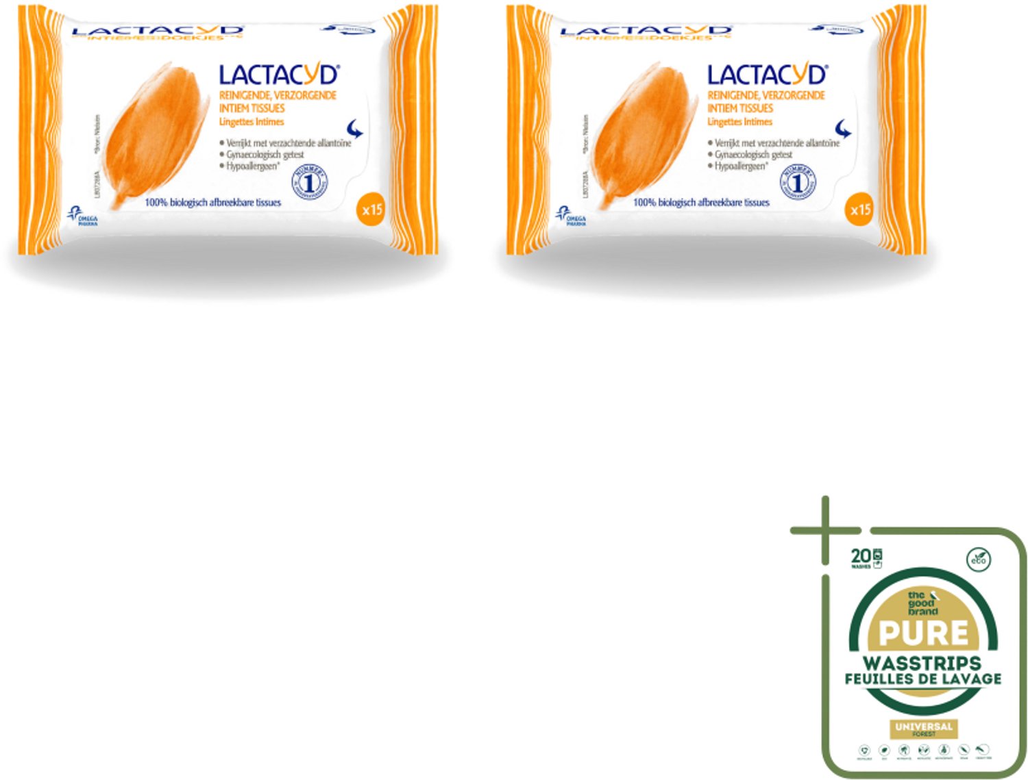 2 x Lactacyd Classic - Intieme Doekjes - Reinigend - Biologisch Afbreekbaar - 15 Doekjes - Intieme Doekjes - Reiniging Intieme Zone - Biologisch Afbreekbaar - Allantoïne - Melkzuur